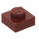 LEGO lapos elem 1x1, sötétpiros (3024)